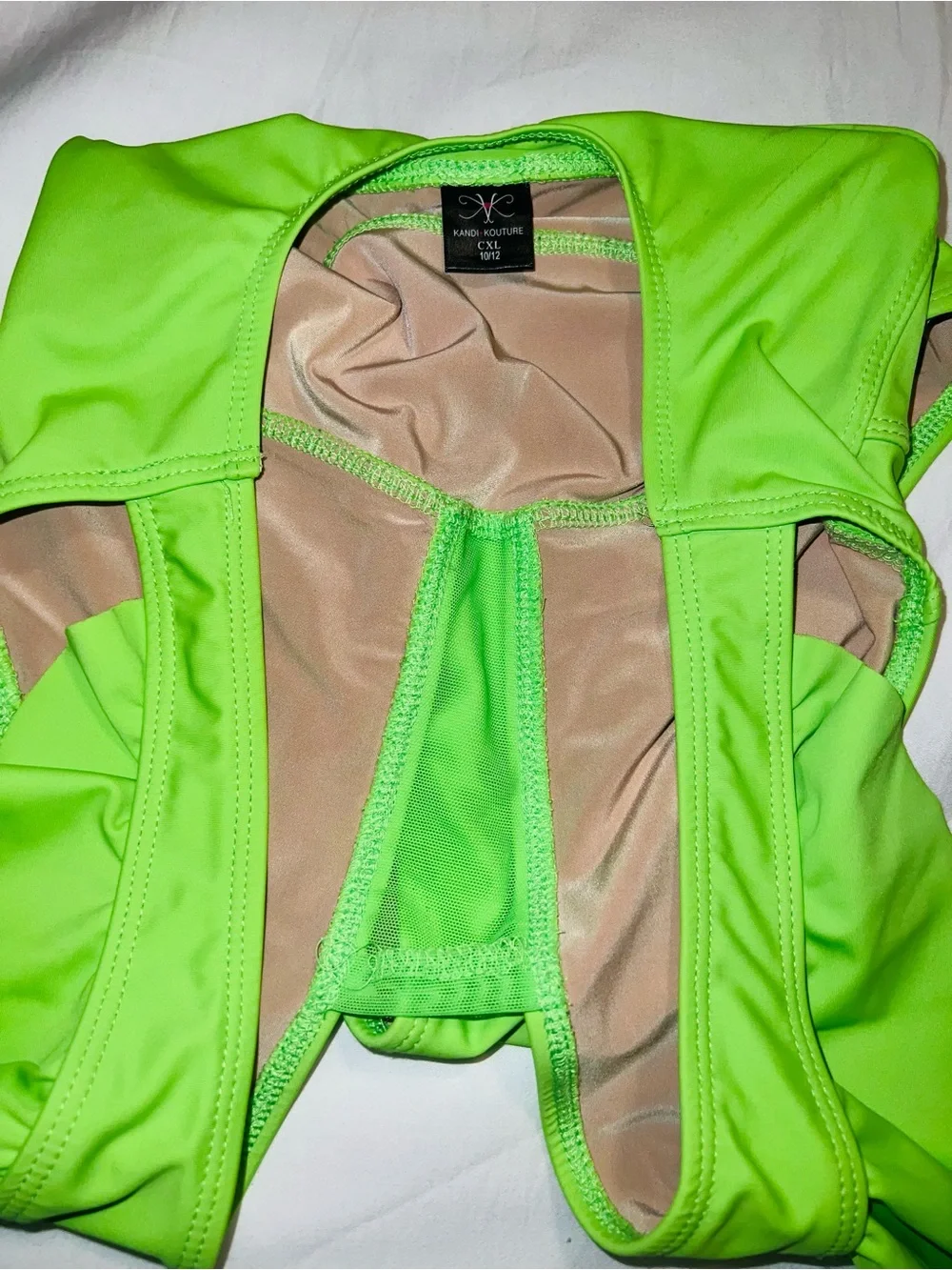 Neon Green Ruffle-Shoulder Dance Leotard for Kids
